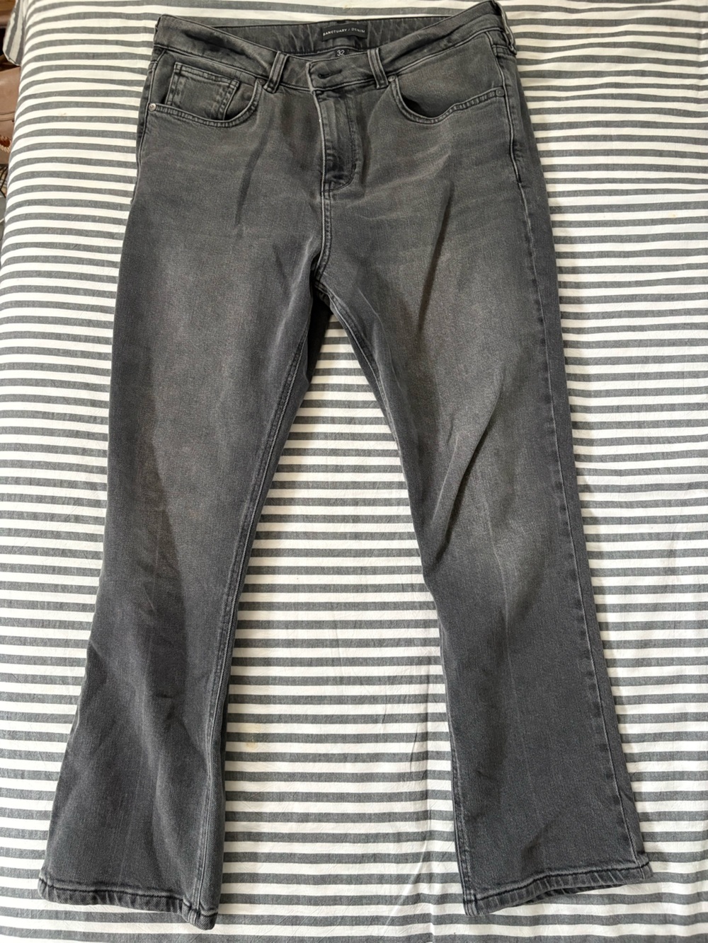 Sanctuary Gray Denim Straight Leg Jeans Sz 32